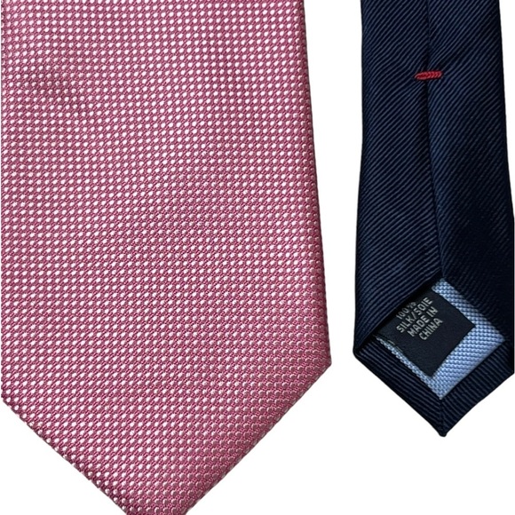 TOMMY HILFIGER 100% Silk Tie Men's Red White Necktie Gingham Check Holiday Xmas - Picture 1 of 7